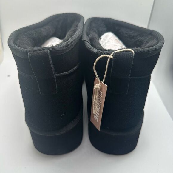 CUSHIONAIRE Women's Genuine Suede pull platform boot +Memory Foam 11 WIDE BLACK - Picture 4 of 7